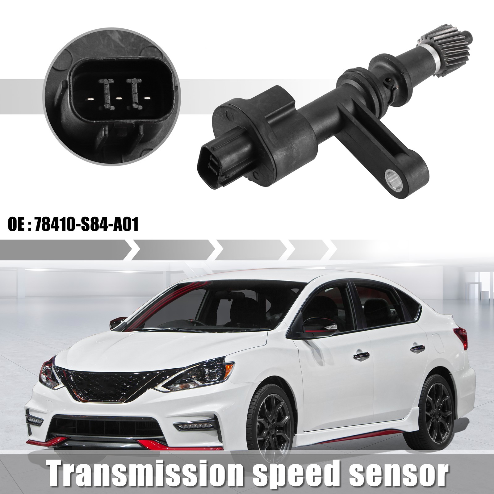 Transmission Speed Sensor for Honda 78410-S84-A01 3 Pins Plastic Metal