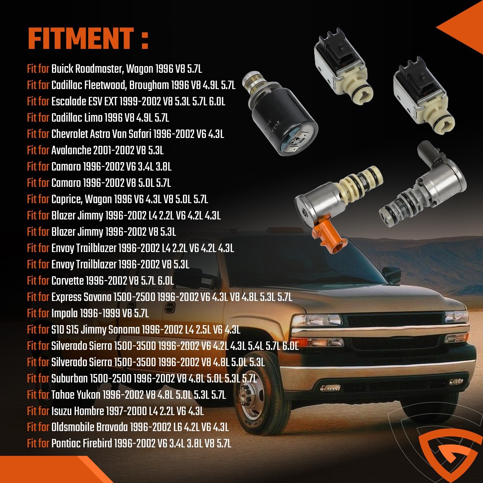 4L60E 4L65E Master Solenoid Kit EPC Shift TCC for GMC Chevy Aluminum 3-2 PWM