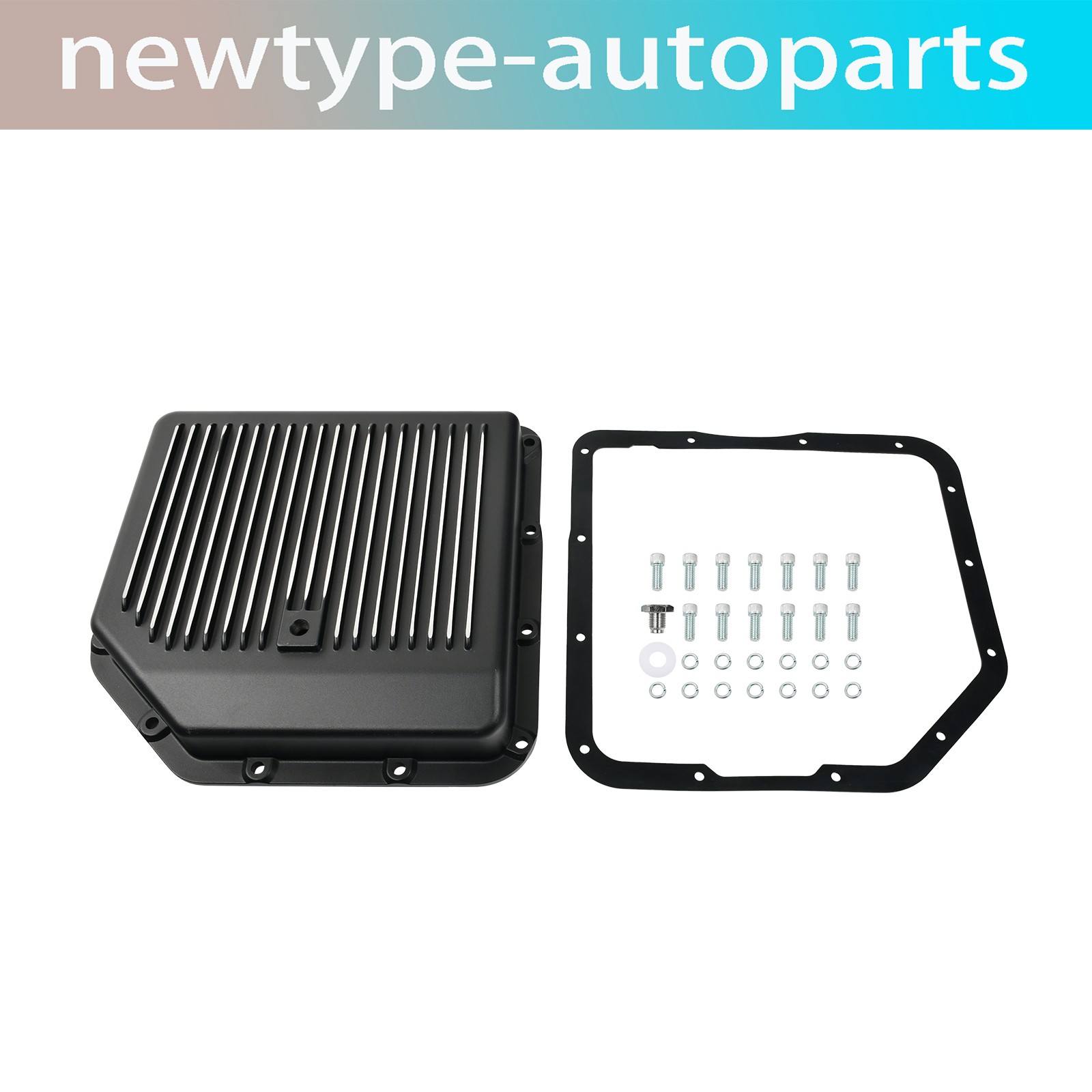 GM Turbo TH350 Finned Black Extra Capacity Aluminum Transmission Oil Pan