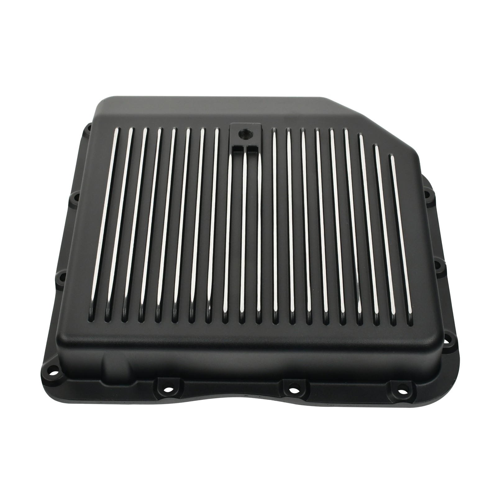 GM Turbo TH350 Finned Black Extra Capacity Aluminum Transmission Oil Pan
